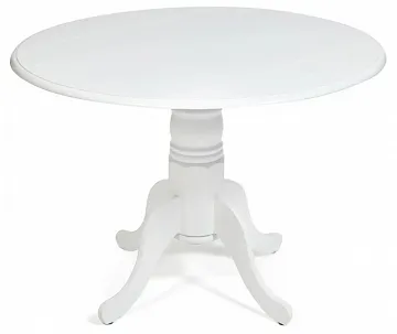 Cтол обеденный CLIFF (mod. 4242PE-30 WH-T/B) дерево гевея, МДФ, D 107 х 76 см, белый