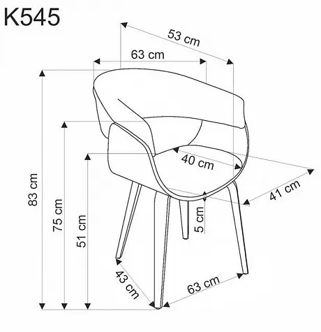 Стул HALMAR K545 серый/орех фото 12