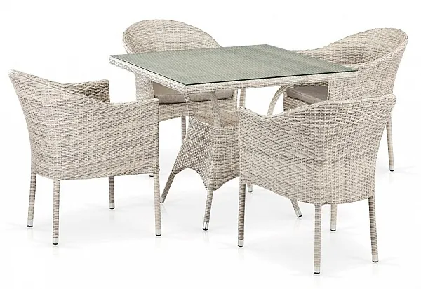 Комплект плетеной мебели T190B/Y350A-W85-90x90 Latte 4Pcs