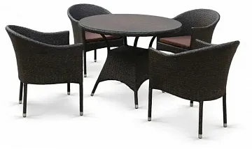 Комплект мебели из иск. ротанга T197ANS/Y350A-W53 Brown (4+1)