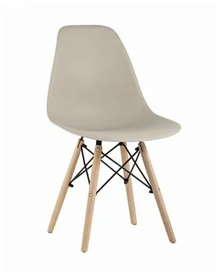 Стул Eames Style DSW бежевый (разборный каркас)