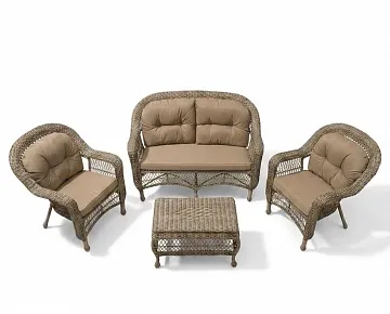 Плетеный комплект для отдыха LV-520BB Beige-Beige