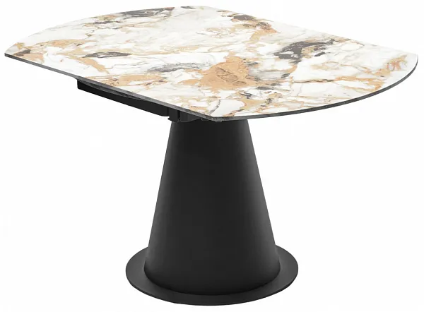 Стол TERAMO 135 GLOSS GRAND JADE SOLID CERAMIC, керамика, поворотн.механизм / Черный каркас, ®DISAUR фото 11