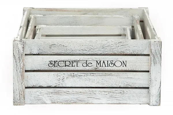 Набор ящиков Secret De Maison CIBOIRE павловния, античный белый фото 3
