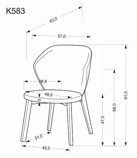Стул HALMAR K583 бежевый/коричневый/орех фото 13