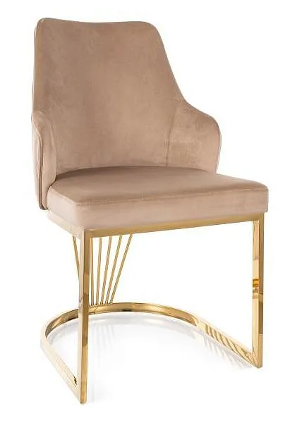 Стул SIGNAL ALURE Velvet Bluvel 28 бежевый/золотой