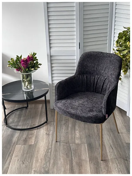 Стул BRUNO Black Wandy-460, ткань / бронзовый фото 6