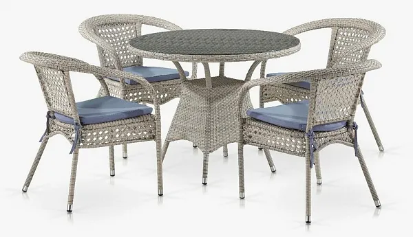Комплект плетеной мебели Лион-1C T220CT/Y32-W85 Latte 4Pcs (4+1)