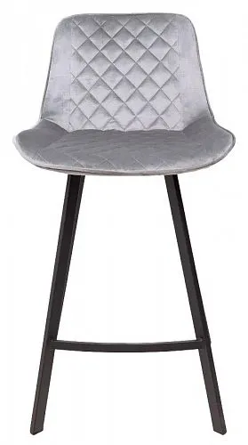 Стул барный Leros, светло-серый, велюр