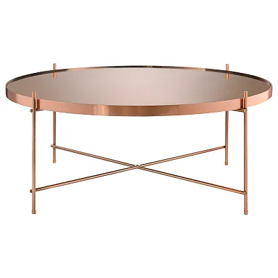 Столик Josen, D85 см, розовый/медный