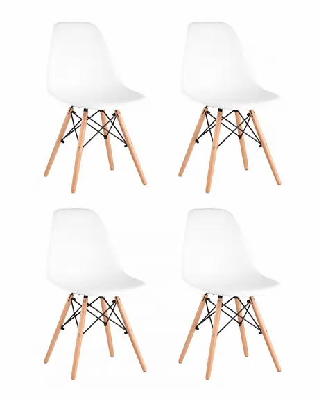 Стул Eames Style DSW белый x4 (разборный каркас)