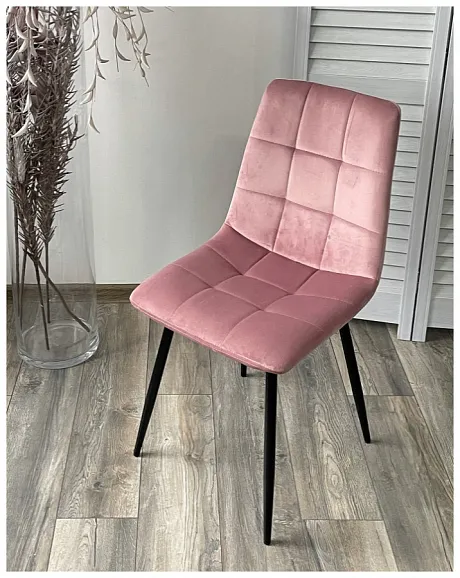 Стул BARI UF910-07 PINK, велюр / черный каркас фото 2