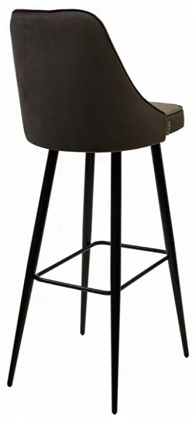 Барный стул NEPAL-BAR ГРАФИТ #14, велюр/ черный каркас (H=78cm) фото 3
