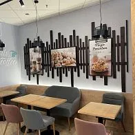 Барная стойка и мебель для кафе-пекарни Cinnabon в Казани