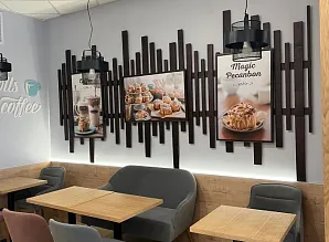 Барная стойка и мебель для кафе-пекарни Cinnabon в Казани Фото 4