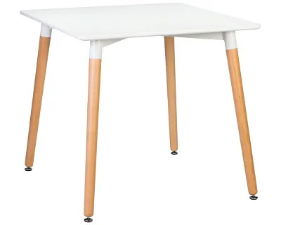 Стол обеденный SERRA (ножки светлый бук, столешница белая)