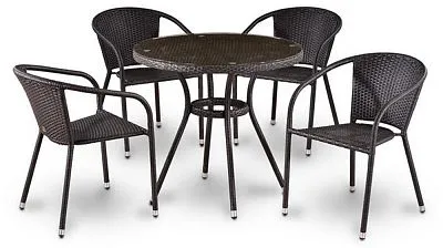 Комплект плетеной мебели T282ANT/Y137C-W53 Brown (4+1)