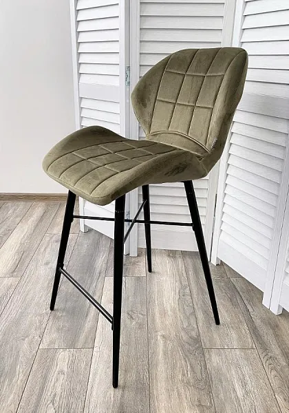 Полубарный стул MARCEL BLUVEL-77 ASH GREEN (H=65cm), велюр фото 4
