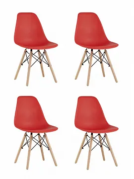 Стул Eames Style DSW красный x4 (разборный каркас)