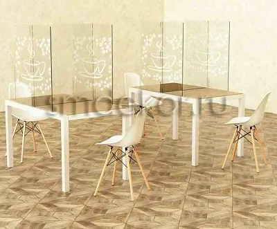 VIRO glass mini с изображением настольная перегородка без рамы