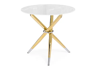 Стол Rock 80х75 white / gold