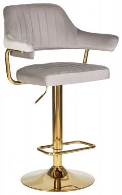 Стул барный CHARLY GOLD серый велюр MJ9-75