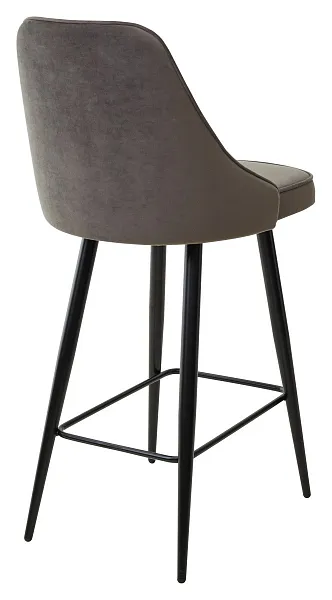Полубарный стул NEPAL-PB ГРАФИТ #14, велюр/ черный каркас (H=68cm) фото 4