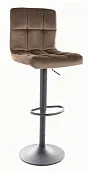 Стул барный SIGNAL C105 Velvet Bluvel 40 темно-бежевый/черный