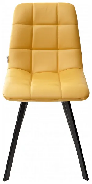 Стул CHILLI SQUARE HK017-19 глубокий желтый, PU / черный каркас фото 4