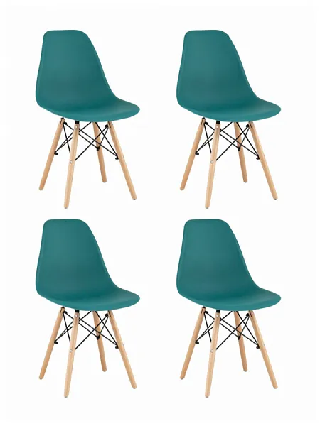 Стул Eames Style DSW темно-бирюзовый x4 (разборный каркас)