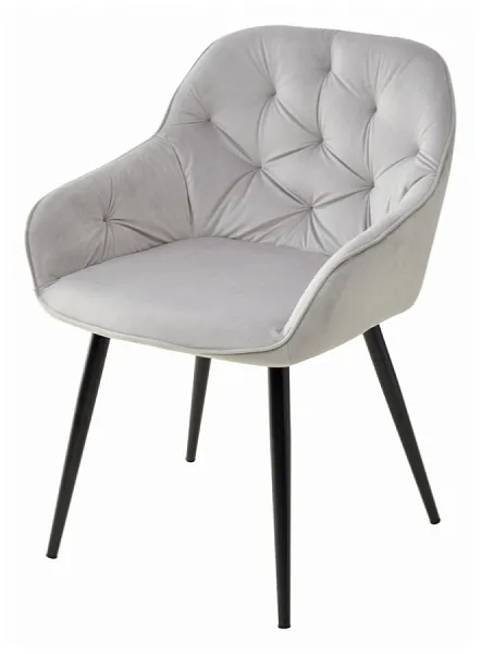 Стул BREEZE BLUVEL-03 LIGHT GREY, велюр / черный каркас