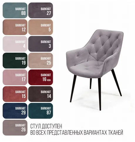 Стул Archi, бархат светло-серый 26, опора конус фото 7