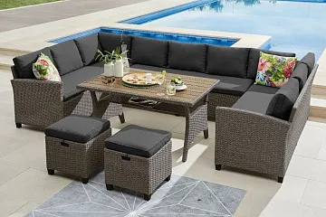 Комплект плетеной мебели AFM-370A Dark Grey
