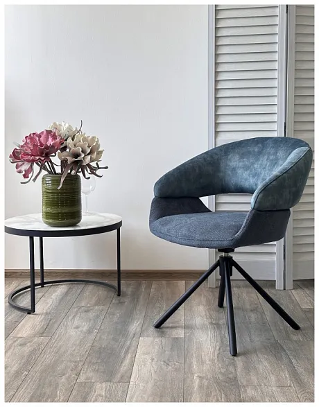Стул EMBER 360 градусов поворот 7525-56 Синий, велюр/ ENJOY-315 Синий, ткань фото 2