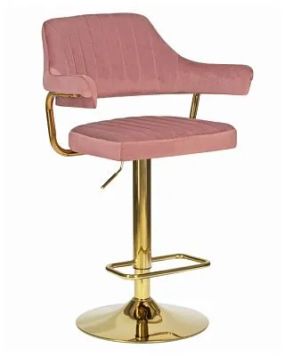 Стул барный  CHARLY GOLD (розовый велюр (MJ9-32))