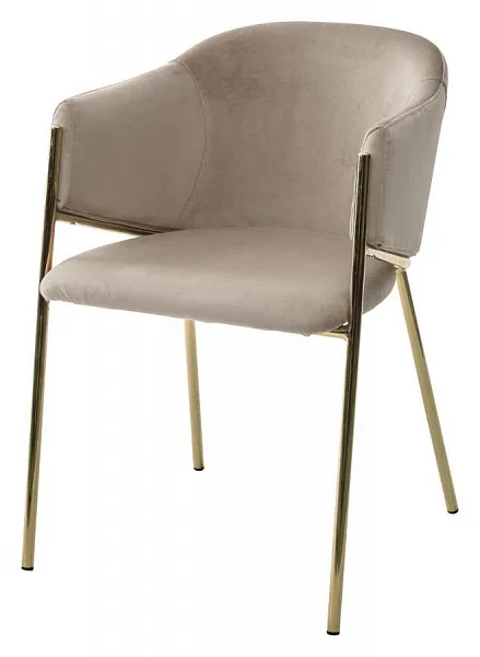 Стул DILL BLUVEL-40 BEIGE, велюр/ золотой каркас