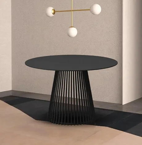Стол TERNI 120 MATT BLACK MARBLE SOLID CERAMIC Черный мрамор матовый, керамика /Черн.каркас, ®DISAUR фото 2