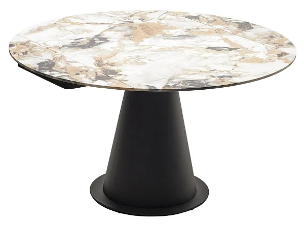 Стол TERAMO 135 GLOSS GRAND JADE SOLID CERAMIC, керамика, поворотн.механизм / Черный каркас, ®DISAUR фото 15