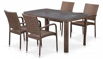 Комплект плетеной мебели T51A/Y376-W773-150x85 4Pcs Brown