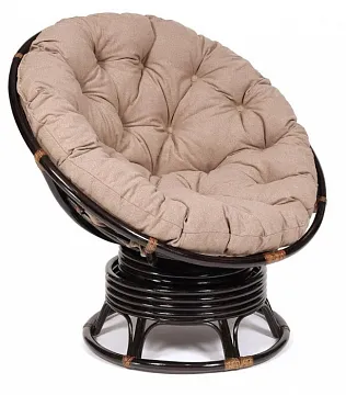 Кресло-качалка ",PAPASAN", w 23/01 B / с подушкой / Antique brown (античный черно-коричневый), экошерсть Коричневый, 1811-5
