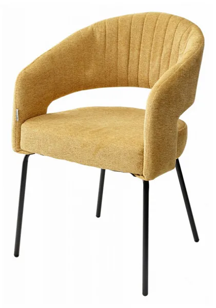 Стул SNUG WZ2042-05 горчичный, фактурный велюр / черный каркас, M-City