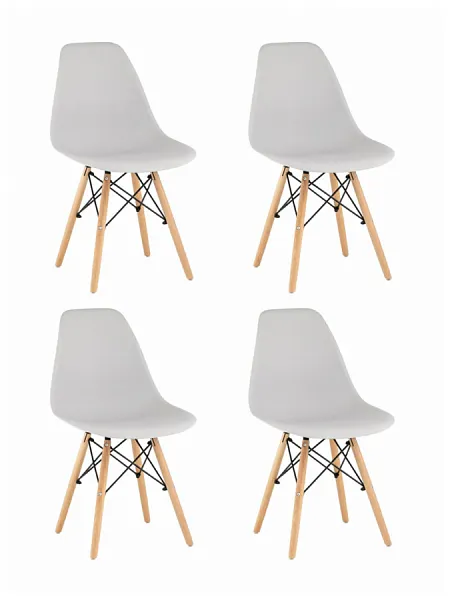Стул Eames Style DSW светло-серый x4 (разборный каркас)