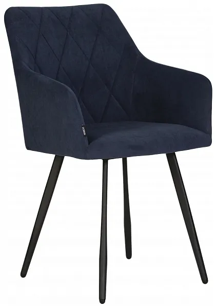 Стул ROBY ЭМАЛЬ ЧЕРНЫЙ МУАР велюр Catania Dark Blue фото 2