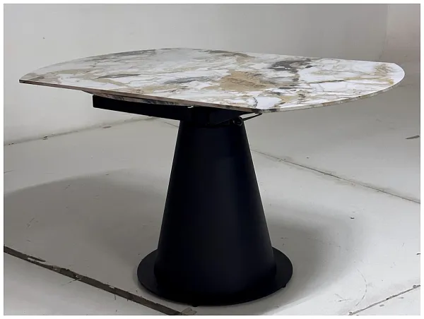 Стол TERAMO 135 GLOSS GRAND JADE SOLID CERAMIC, керамика, поворотн.механизм / Черный каркас, ®DISAUR фото 9