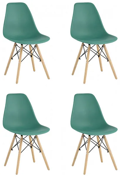 Стул Eames Style DSW серо-зеленый x4 (разборный каркас) фото 2