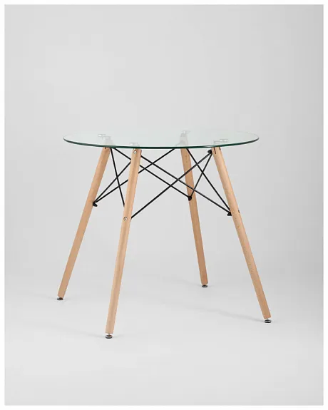 Стол Eames DSW NEW D80 стеклянный фото 2