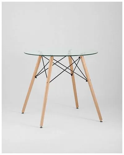 Стол Eames DSW NEW D80 стеклянный