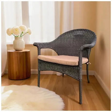 Плетеное кресло LV-140B Brown с подушкой в комплекте