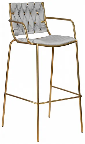 Стул барный  MILLER GOLD (светло-серый велюр (135-37))