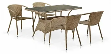 Комплект мебели из иск. ротанга T198D/Y137B-W56 Light Brown (4+1)